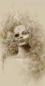 Dark Macabre Skull "Oblivion" by Aurora Wings | Looking Back is OK article #Spoonie #illness #gratitude #chronicillness #cancer #depression